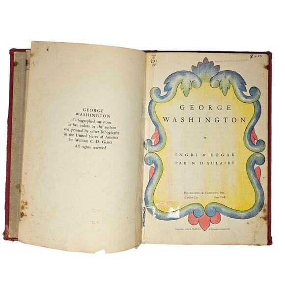 1936 GEORGE WASHINGTON Hardcover Discarded Library Vintage BOOK - Picture 4 of 7